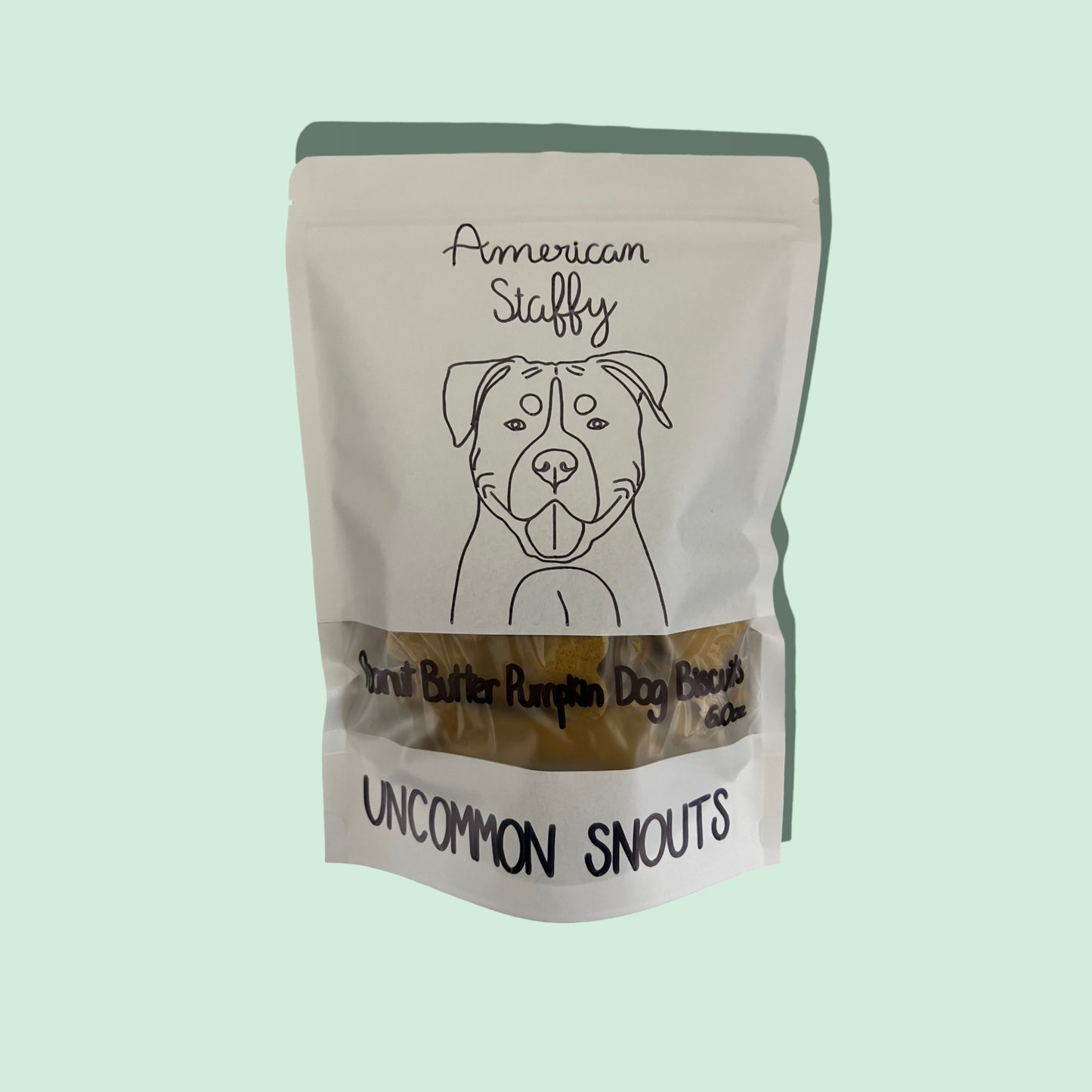 Peanut Butter Pumpkin Dog Biscuits - American Staffy